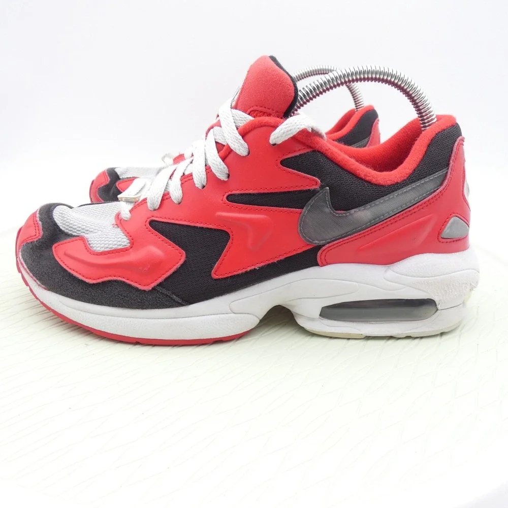 Nike Air Max2 Light AO1741-601 Mens 9.5 Running Shoes Red Black Silver Sneakers